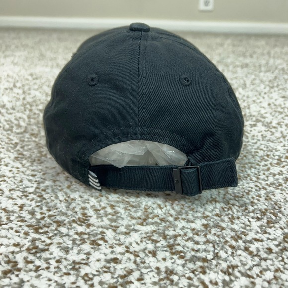 Adidas Hat Cap Strap Back Mens One Size Black Trefoil Logo Dad Baseball Sports - Picture 3 of 6